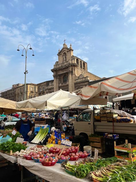 Catania Italy Aesthetic, Catania Sicily Aesthetic, Sicilian Summer, Market Aesthetic, Catania Sicily, North Italy, Italy 2023, Sicily Travel, Scorching Sun