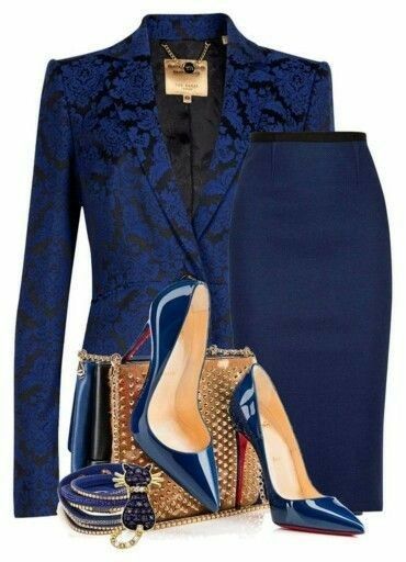 Chique Outfits, Maxi Skirts, Business Attire, Blue Suit, Blue And Gold, Work Attire, Mode Inspiration, Work Fashion, Business Fashion