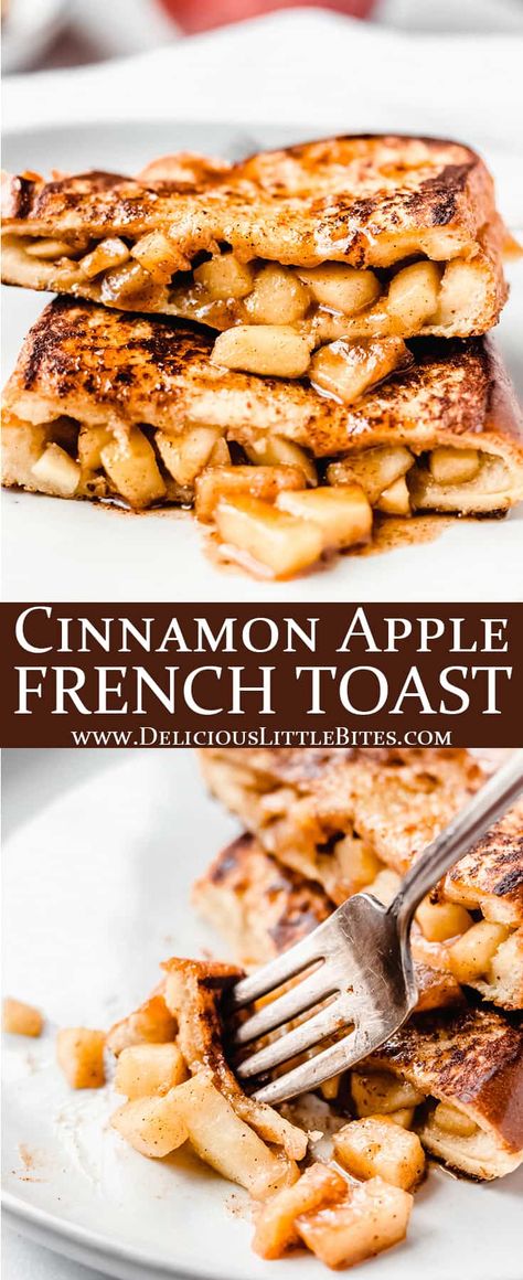 Yummy Breakfast Sandwiches, Different French Toast Recipes, Specialty French Toast, Apple Pie Stuffed French Toast, French Toast No Syrup, Apple Topping For French Toast, French Toast Recipe Stuffed, How To Make Stuffed French Toast, Granola French Toast Recipe