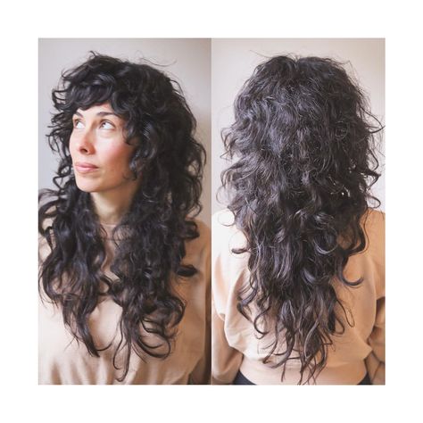 Curly Shag Haircut, Rocker Hair, Haircuts For Curly Hair, Shag Haircut, Penteado Cabelo Curto, Haircut And Color, Hair Reference, Cut My Hair, Curly Hair Cuts