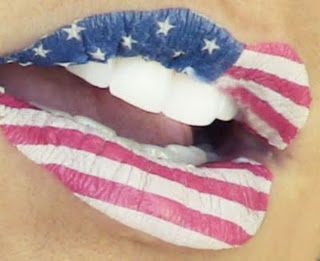 KandeeJ and her flag lips Patriotic Lips, Cool American Flag, 4th Of July Makeup, Kandee Johnson, Holiday Lip, Lipstick For Fair Skin, Glitter Lipstick, Lipstick Designs, I Love America