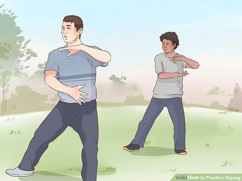 How to Practice Qigong: 13 Steps (with Pictures) - wikiHow Migraine Recipes, Tai Chi Moves, Qigong Meditation, Tai Chi For Beginners, Over 50 Fitness, Qigong Exercises, Tai Chi Exercise, Tai Chi Qigong, Slow Movement