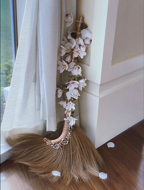 Nigerian Wedding Decor, Broom Wedding, Wedding Broom, Wedding Walk, Jasmine Wedding, Jumping The Broom, Pagan Wedding, Renewal Wedding, Wedding Fans