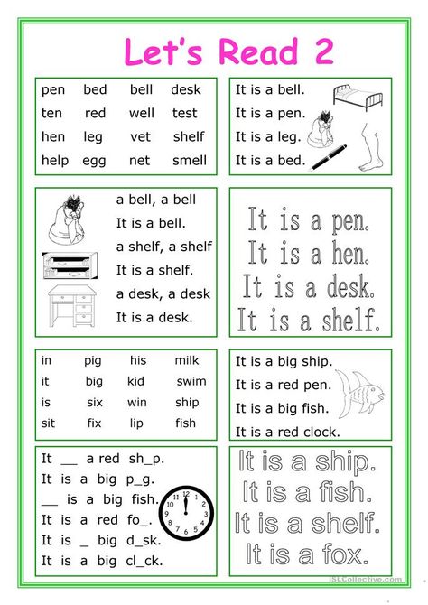 Let's Read 2 - English ESL Worksheets for distance learning and physical classrooms Phonics Reading Activities, Remedial Reading, Learn Reading, Phonics Reading Passages, Reading Comprehension Lessons, Preschool Reading, Reading For Beginners, English Worksheet, English Phonics