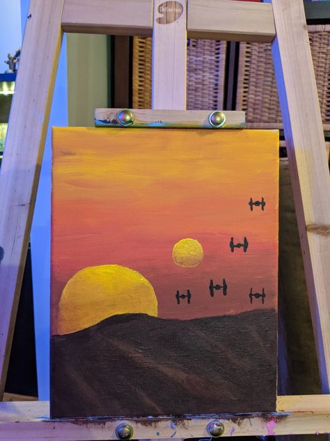 easy acrylic painting for beginners Star Wars Mini Canvas Paintings, Simple Meaningful Painting Ideas, Easy Star Wars Painting Ideas, Easy Painting Ideas On Canvas For Men, Canvas Painting Ideas Marvel, Marvel Easy Painting, Starwars Painting Acrylic, Starwars Painting Ideas On Canvas, Easy Disney Paintings For Beginners