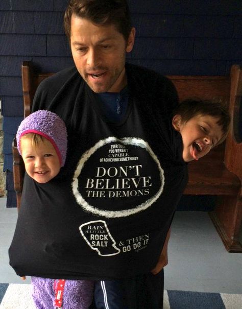 Misha Collins Kids, West Collins, Leo King, Jensen And Misha, Supernatural Destiel, Supernatural Fans, Orphan Black, Supernatural Cast, Weird Pictures