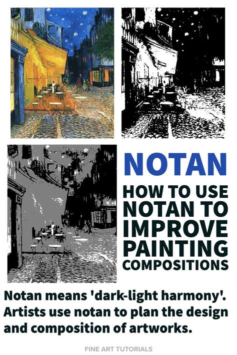 Landscape Composition Painting, Notan Design, Painting Basics, Art Definition, Notan Art, Sketch Study, Contrast Art, Color Theory Art, Filmmaking Inspiration