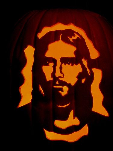 Jesus | Flickr - Photo Sharing! Jesus Pumpkin, Christian Carved Pumpkins Ideas, Pumpkin Carving Designs Christian, Christian Pumpkin Carving Lesson, Pumpkin Carving Jesus, Christian Pumpkin Carving, Pumpkin Cravings, Christian Halloween, Halloween Pumpkin Stencils