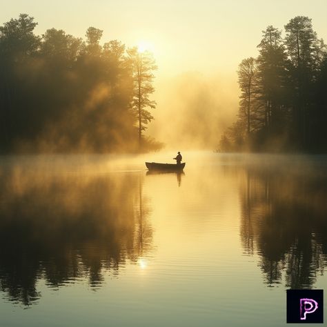 Experience the tranquility of a misty morning lake, where a lone fisherman casts his line under the golden light of dawn. 🌅🌫️   What serene reflection will your art capture today?   #AI #Art #PicassoAIArt #AnalogArt #MorningReflection #Nature Misty Dawn, Misty Morning, A Lone, Golden Light, Golden Lights, Beautiful Landscapes, The Golden, Painting Ideas, Art Ideas