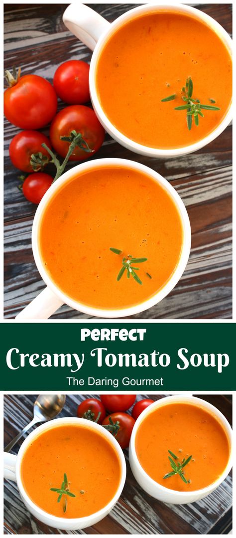 Creamy Tomato Soup Recipe, Chicken Breast Crockpot Recipes, Cream Of Tomato, Cream Of Tomato Soup, Crockpot Chicken Breast, Tomato Soup Homemade, Tomato Soup Recipe, Roasted Tomato Soup, Creamy Tomato Soup