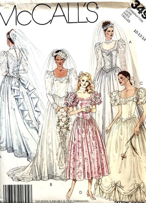 A Gallery of Vintage 20th Century Wedding Gown Sewing Patterns | Tom + Lorenzo Vintage Wedding Dress Sewing Patterns, Bridal Dress Patterns, Wedding Gown Patterns, Bridal Sewing Patterns, Wedding Dress Sewing Patterns, Gown Sewing Pattern, Wedding Dress Patterns, Bridesmaid Dressing Gowns, Gown Pattern