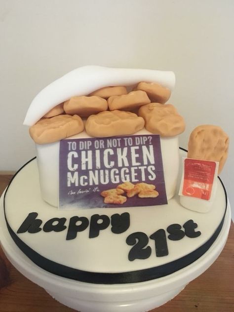 Mcdonalds Chicken, Chicken Mcnuggets, Smash Cakes, Chicken Nugget, 21st Birthday Cake, Birthday Idea, Cake Gallery, Food Cake, Chicken Nuggets