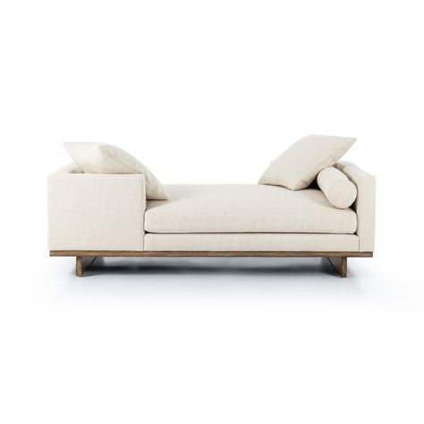 Everly Tete A Tete Chaise Irving Taupe Four Hands Brown Chaise Lounge, Upholstered Chaise Lounge, Upholstered Chaise, Four Hands, Modern Furniture Living Room, Outdoor Dining Chairs, Daybed, All Modern, Furniture Chair