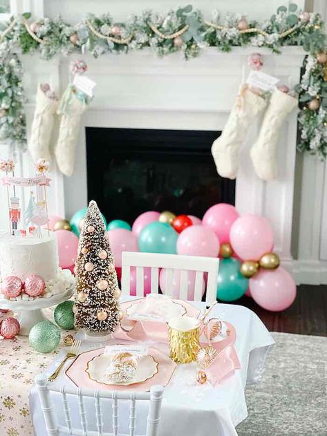 Kara's Party Ideas Sugar Plum Fairy Birthday Party | Kara's Party Ideas Sugar Plum Fairy Birthday Party, Nutcracker Birthday Party, Holiday Hot Cocoa Bar, Nutcracker Christmas Party, Nutcracker Birthday, Nutcracker Party, Christmas Party Table, Fairies Dancing, Party Table Settings