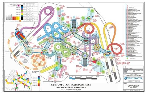 Cowabunga Bay Water Park - Park Layout and Designs Waterpark Plan Design, Theme Park Layout Design, Water Park Design Plan, Theme Park Layout Plan, Aqua Park Design, Water Park Design, Amusement Park Plan, Park Site Plan, Playground Architecture