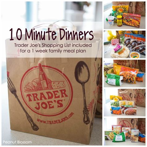 Busy Night Dinners, Busy Night Dinner, Trader Joes Meal Planning, Trader Joes Recipes Healthy, Trader Joes Shopping List, One Week Meal Plan, Best Frozen Meals, Peanut Blossoms, Trader Joes Food