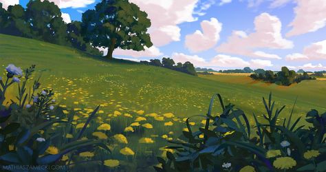 Open fields concept art Environment Sketch, Environment Painting, Arte Indie, Landscape Concept, Landscape Background, Landscape Scenery, Landscape Drawings, Fantasy Art Landscapes, Landscape Illustration