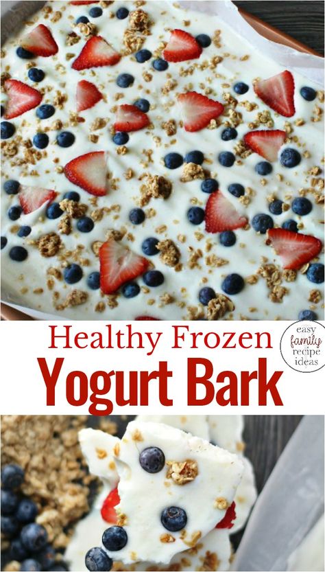 Frozen Yogurt Bark Recipe - Easy and Healthy - Easy Family Recipe Ideas Yogurt Bark Recipe Frozen, Make Frozen Yogurt, Family Recipe Ideas, Bark Recipes Easy, Yogurt Bark Recipe, Healthy Desayunos, Frozen Yogurt Bark, Snack Sani, Menu Sarapan Sehat