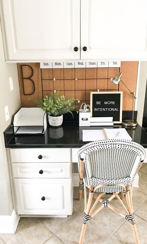 Getting Organized With Kirkland's- Kitchen Desk Area | Bless This Nest Getting Organized With Kirkland's - Kitchen Desk Area #kitchen #kitchendesk #kitchendeskarea #organization #mariekondo #kirklands #kirklandsdecor #blessthisnestblog #kitchenideas