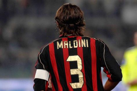 Milan Football, Paolo Maldini, Legends Football, Logo Game, Soccer Inspiration, Real Madrid Football, Retro Football Shirts, Football Images, Football Is Life