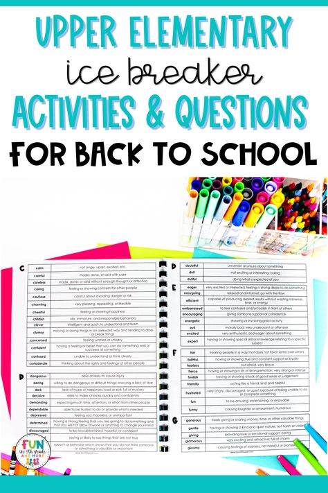 Getting To Know Your Students, Elementry School, Elementary Games, First Days Of School, Classroom Routines And Procedures, Classroom Engagement, Classroom Meetings, Ice Breaker Questions, Student Rewards