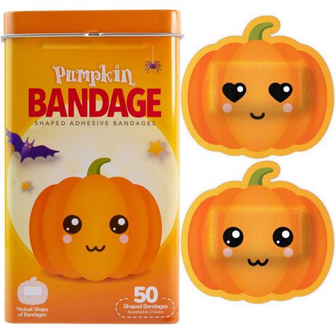 PRICES MAY VARY. PUMPKIN HALLOWEEN BANDAGES: This 50 piece tin of frightfully fun Halloween Pumpkin bandages is great for putting a smile on kids' faces while protecting wounds such as cuts, scrapes, and burns, and come in 2 assorted styles; sticky bandages are perfect for kids and adults alike, and also for school nurses and pediatric doctors ABSORBENT AND NON-STICK: Each child bandage features an absorbent, non stick pad cushion for applying cream and protecting the injury without sticking to Boo Baskets, Halloween Teacher Gifts, Halloween Mantle, Boo Basket, Packing Kids, Teachers Halloween, Wound Care, Cheetahs, Aid Kit