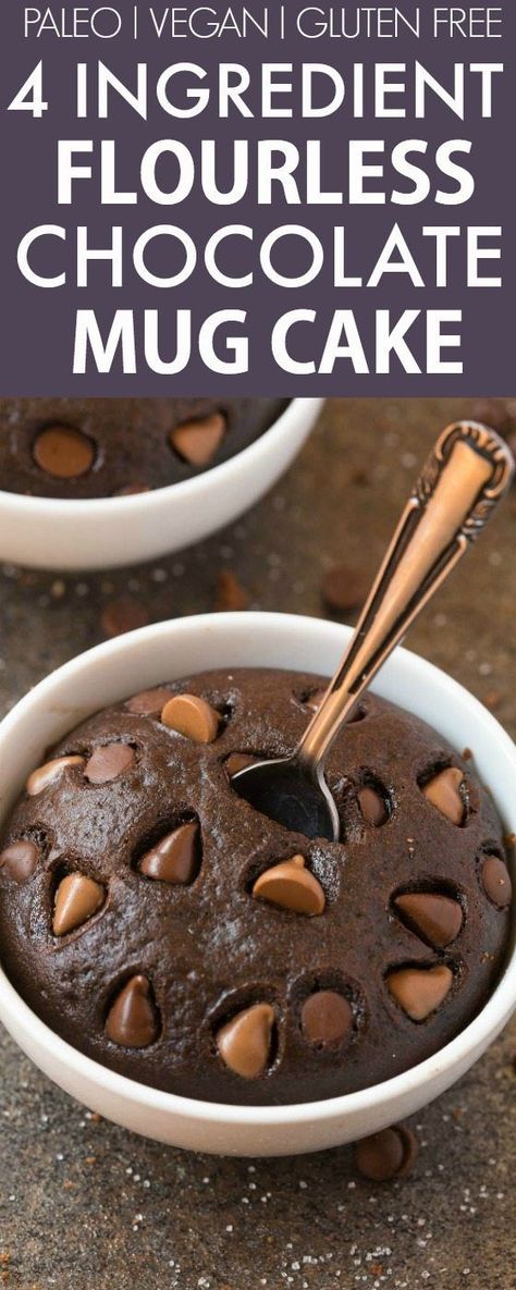 Flourless Mug Cake, Vegan Mug Cakes, Flourless Brownies, Brownie In A Mug, Dessert Sans Gluten, Chocolate Mug Cake, Desserts Vegan, Chocolate Mug Cakes, Chocolate Mugs