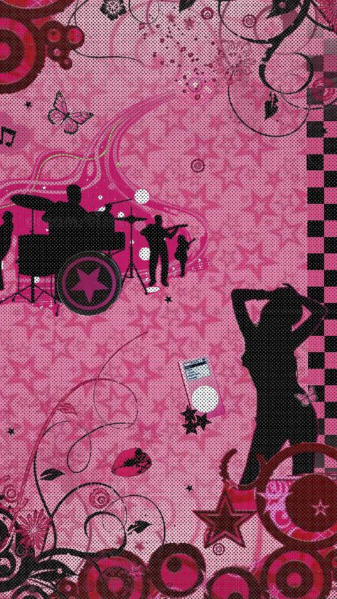 Pink Music Aesthetic, Reject Modernity Embrace Tradition, Reject Modernity, 2000s Wallpaper, Y2k Aesthetic Wallpaper, Ipad Essentials, Pink Music, Scene Wallpaper, Pink Y2k