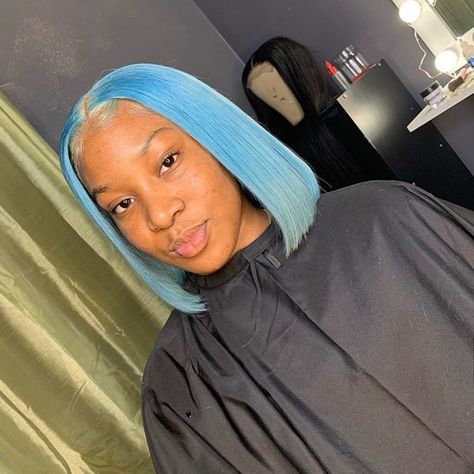 Blue Lace Front Wig, Blue Wigs, Blue Bob, Blue Wig, Bob Lace Front Wigs, Baddie Hairstyles, Hairstyles For Black Women, Tag A Friend, Full Lace Wig