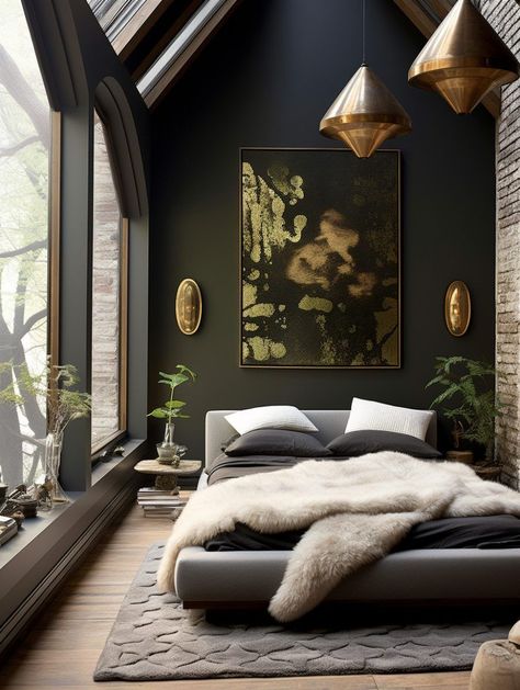 Black Bedroom Ideas, Cozy Bedroom Design, Living Room Decor On A Budget, Peaceful Bedroom, Instagram London, Luxury Bedroom Design, Loft Interiors, Bedroom Decor Cozy, Green Bedroom