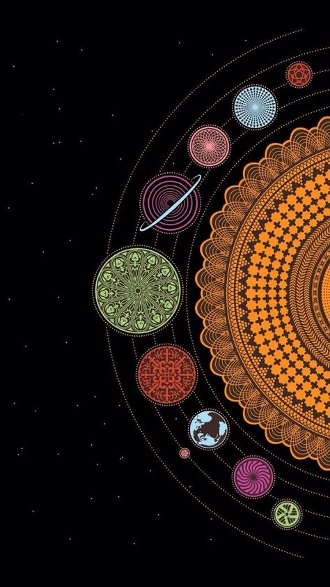 Solar system iphone wallpaper http://iphonetotkok-infinity.hu Iphone 4/4s, Iphone 5/5s/5c Wallpaper Seni, Mandala Wallpaper, Tapeta Galaxie, 판타지 아트, Sanskrit, Vintage Wallpaper, Iphone 5s, Sacred Geometry, Galaxy Wallpaper