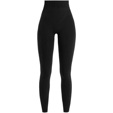 Versace High-rise performance leggings (6,045 DOP) ❤ liked on Polyvore featuring activewear, activewear pants, black and versace Clothes Png Bottoms, Gala Outfit, Sleepwear Fashion, Body Suit Outfits, Everyday Fashion Outfits, Performance Leggings, Active Wear Pants, Leggings Design, Leggings Fashion