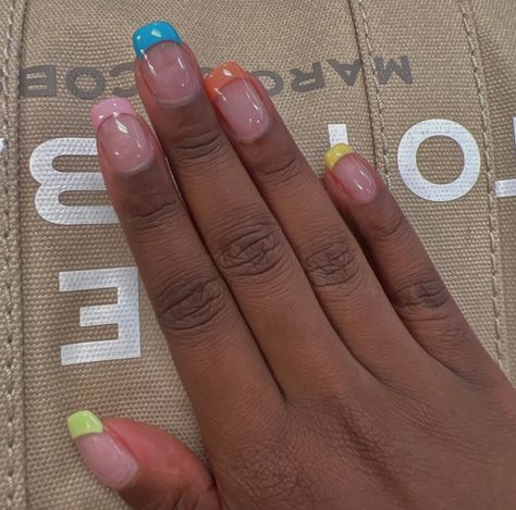 French Tips, Multi Color, Color