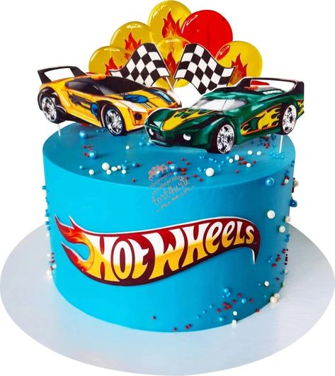 Hot Wheels Birthday Cake Buttercream, 2 Year Boy Birthday Cake, Birthday Cake Mcqueen, Hot Wheels Torte, Bolo Tema Hot Wheels, Mcqueen Cake Design, Mcqueen Theme Cake, Pastel Hot Wheels, Cake Mcqueen