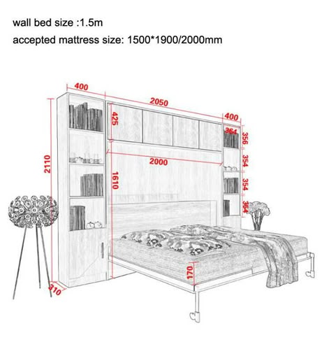 Murphy Bed With Wardrobe, Bed With Wardrobe Design, Foldable Bed Space Saving, Modern Murphy Bed Ideas, Wardrobe With Bed, Folding Beds Space Saving, Folding Bed Design, Decent Bed Design, Furniture Foldable