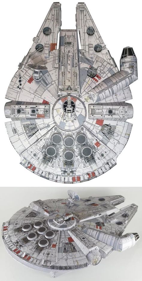 PAPERMAU: Star Wars - Millennium Falcon Paper Model - by Shunuchi Makino Star Wars Falcon Millenium, Millennium Falcon Art, Yt 1300, Battle Of Endor, Millennium Falcon Model, Bulletproof Clothing, Imperial Star Destroyers, Han Solo And Chewbacca, The Millennium Falcon