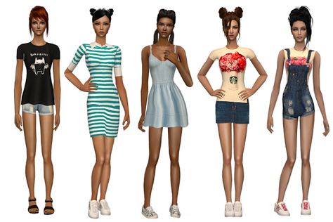 Sims2City: Only for girls:) Five outfits Sims 2 Makeup, The Sims 2, Sims 1, Ts4 Cc, Only Girl, Sims 4 Custom Content, Hippie Outfits, Sims 2, Sims Cc