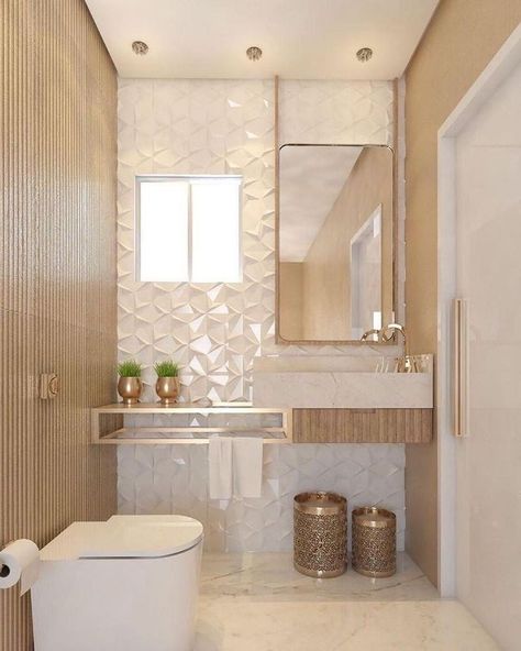 bathroom ideas small on a budget simple Washroom Tiles Design, Half Bathroom Design, Bathroom Ideas Beige, Wooden Bathroom Vanity, Home Depot Bathroom, Amazing Interior Design, Luxe Bathroom, Small Toilet Room, Small Bathroom Interior