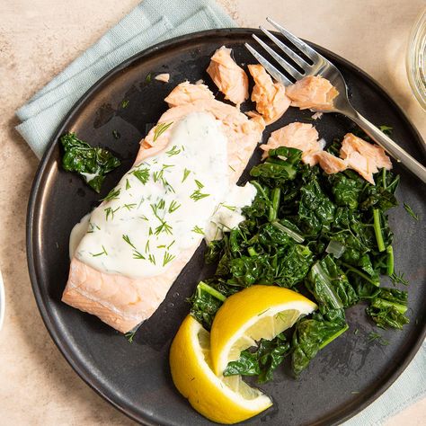 Cold Poached Salmon, Salmon With Dill Sauce, Best Salmon Recipes, Dill Sauce Recipe, Cast Iron Skillet Recipes Dinner, Salmon With Dill, Dill Sauce For Salmon, Grilled Salmon Salad, Best Salmon Recipe