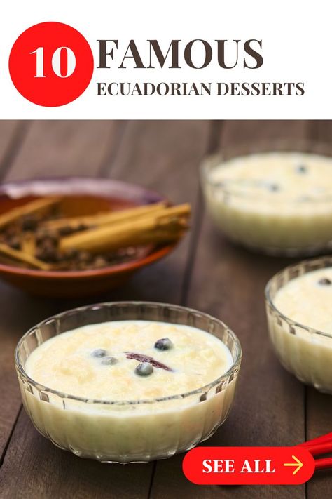 Discover the most popular Ecuadorian desserts and sweets. From the famous Cocadas to Chucula, Turrón de Ajonjoli and Natilla, Ecuadorian desserts have a lot to offer. So when you visit the lovely Ecuador, be sure to try out these desserts. Even better, you can prepare these Ecuadorian dessert recipes from the comfort of your home. #ecuadoriandesserts #ecuadoriansweets #ecuadordesserts Ecuadorian Food, Latin American Food, American Dishes, Sweet Bread, American Food, Sweets Desserts, Yummy Snacks, Ecuador, Delicious Desserts