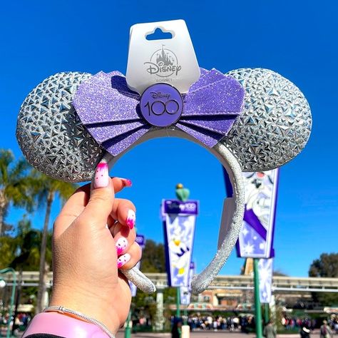 Disney Parks Disneyland 100 Years Celebration Minnie Ear Headband Disney World Minnie Ears, Mini Mouse Ears Disneyland, Disney 100 Years, Epcot Mickey Ears, Disney 100 Merch, Disney Ears Rose Gold, Disneyland Paris Minnie Ears, 100 Years Celebration, Disneyland Ears