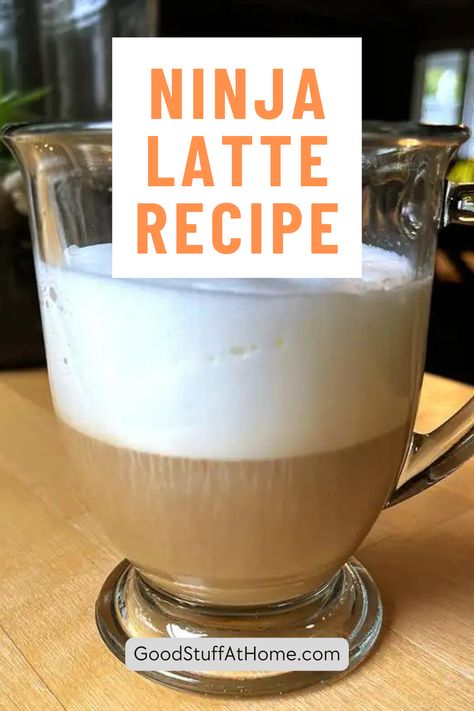 Latte recipe for the Ninja Hot & Cold Brewing System Coffee Drinks At Home, Cafe Recipes, Steamed Milk, Ninja Coffee, Drinks At Home, Coffee Games, Espresso Shot, Delicious Coffee, Latte Recipe