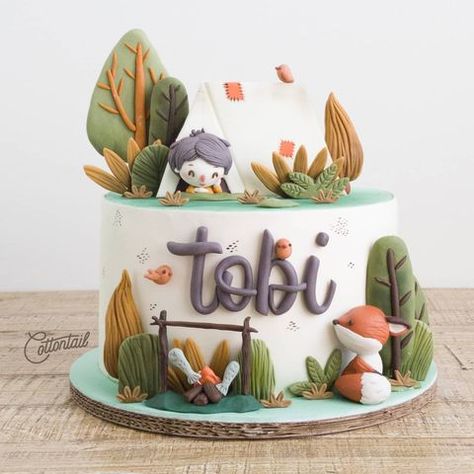 Cottontail Cake Studio (@cottontailcakestudio) • Foto dan video Instagram Viva Vanilla, Sister Cake, Tent Cake, Fall Birthday Cakes, Camping Cake, Camping Cakes, Cakes Inspiration, Woodland Cake, Baby Boy 1st Birthday Party