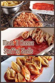 Meat Dinner Recipes, Recipes Cottage Cheese, Stuffed Pasta Shells Recipe, Stuffed Shells Beef, Pasta Shells Recipe, Recipe Ricotta, Stuffed Shells With Meat, Chicken Stuffed Shells, Shell Pasta Recipes