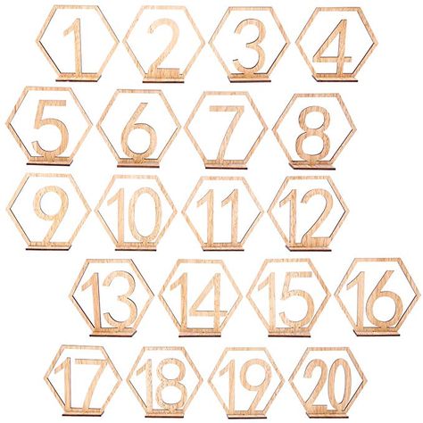 Table Number Centerpieces, Number Centerpieces, Wooden Table Numbers Wedding, Wooden Table Numbers, Wedding Table Decoration, Table Number Holders, Wedding Numbers, Centerpieces Wedding, Hexagon Design