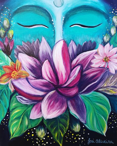 Spiritual Art Drawings, Spiritual Painting Ideas, Spiritual Art Painting, Abstract Painting Acrylic Modern, Buddha Painting Canvas, Poster Color Painting, Environment Painting, Lotus Flower Art, Spiritual Paintings