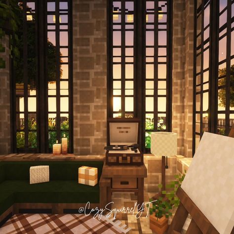 A place to kick your feet up and relax. MayCraft - Day 13 (Sunroom) Texture - Mizuno's 16 Craft Shader - Complementary Resources - Ghoulcraft, Mizunos16 CIT, Hananacraft, Ferncraft, Granny's Corner _____________ #mcmaycraft #yumimigaming #minecraft #minecraftbuildideas #minecraftersoftiktok #cottagecore #cottagecoreminecraft #aesthetic #minecrafthouse #sunroom #cozygaming #slowliving #minecraftdecorations #minecraftbuilding Minecraft Decor, Minecraft Cottagecore, Cottagecore Minecraft, May Crafts, Minecraft Decorations, Minecraft Builds, Minecraft Building, Minecraft Designs, Minecraft Houses