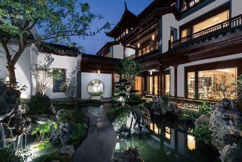 Japanese Mansion, Mansion, Yard, Exterior, Building, Water