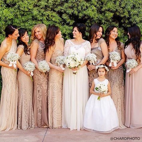 Leaning toward a cream/gold mix and match of beaded dresses from this designer in various styles Different Bridesmaid Dresses, Beaded Dresses, Neutral Bridesmaid Dresses, Champagne Bridesmaid Dresses, Champagne Bridesmaid, Sequin Bridesmaid, Blush Bridesmaids, Gold Bridesmaid Dresses, Blush Bridesmaid Dresses