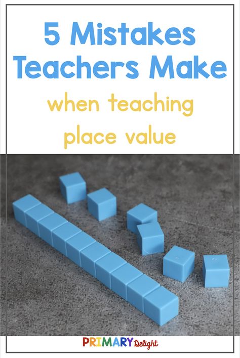 Teaching place value in 1st grade can be tricky. This blog post shares some key place value activities to help your students develop a solid understanding in this key math skill. Learning about place value in first grade will help students be successful with future math work down the road. Remembering a few key tips will make your place value instruction clear for your first and second grade students. This blog post shares common teaching mistakes and how to avoid them. Place Value Math Games, Teaching Place Value, Skill Learning, Year 1 Maths, Teaching Place Values, Place Value Activities, Number Sense Activities, Teaching Second Grade, Math Place Value